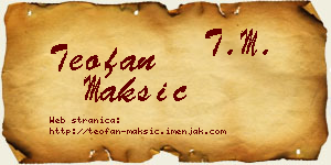 Teofan Maksić vizit kartica
